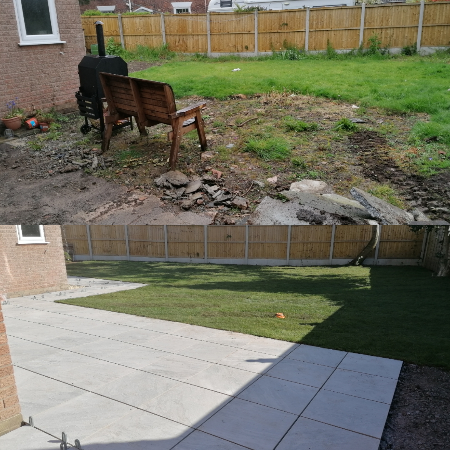Completed garden landscaping project in Shrewsbury