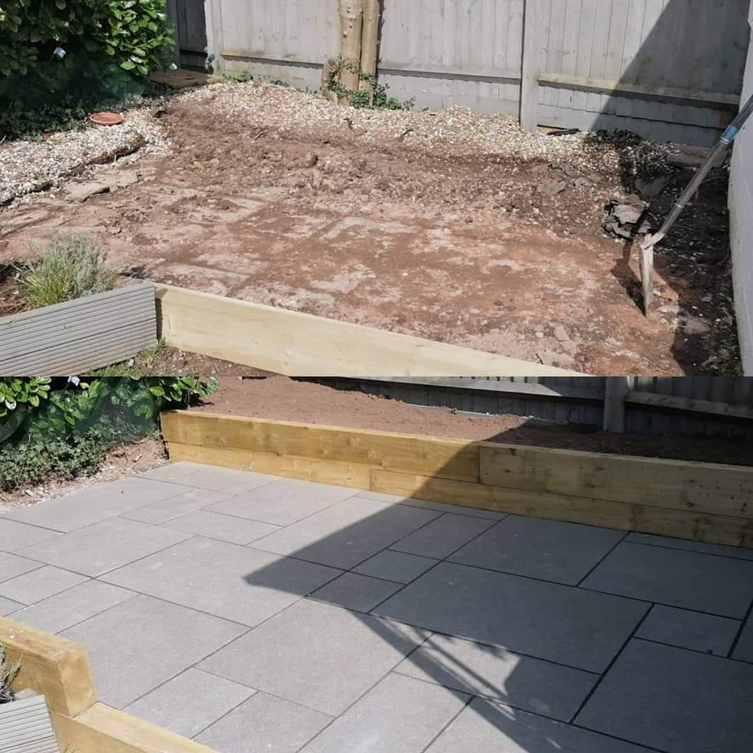 Porcelain paving and sleeper beds, Shrewsbury